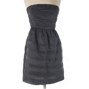 JCrew: strapless dark green dress, sz2